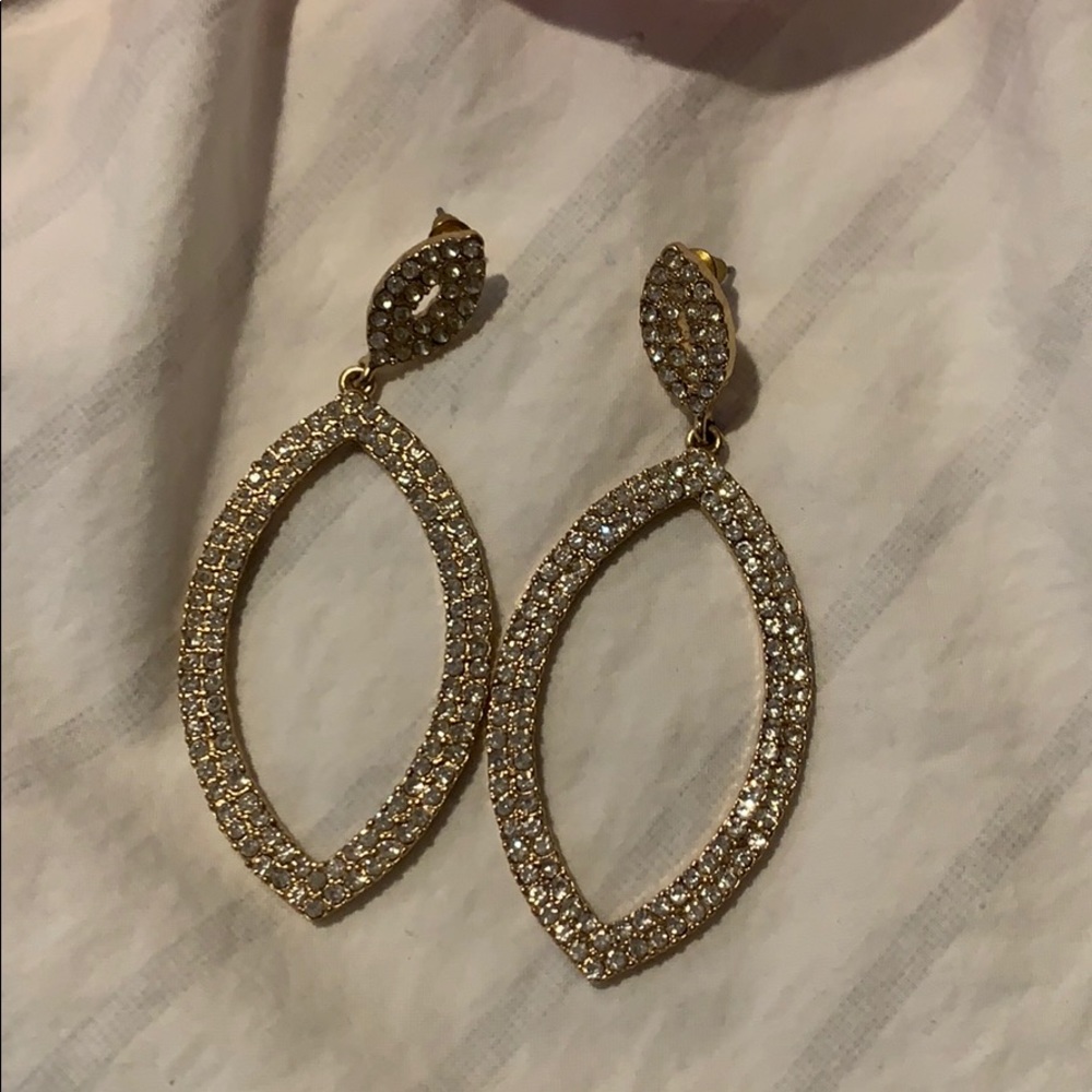 Macy’s Cubic zirconia and gold dangle earrings